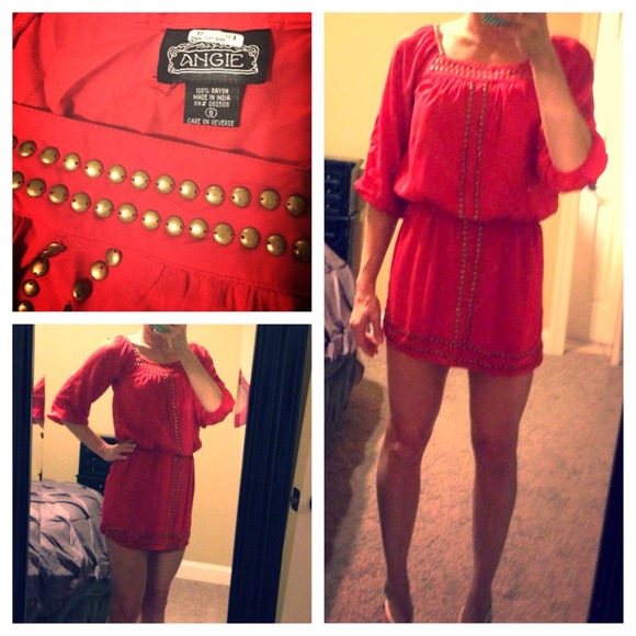 Burnt Orange Studded Boutique Dress#🎉🎉HOST PICK - Picture 1 of 1