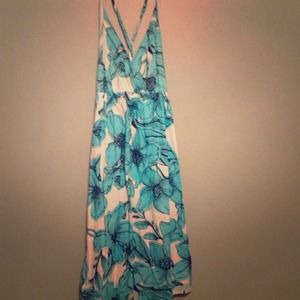 Old Nay Blue and White Tropical Dress
