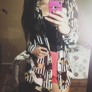 Sheer patter button up