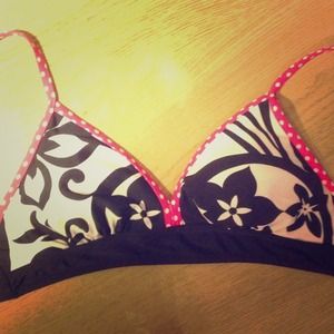 Swimsuit Top - Black, White, and Pink