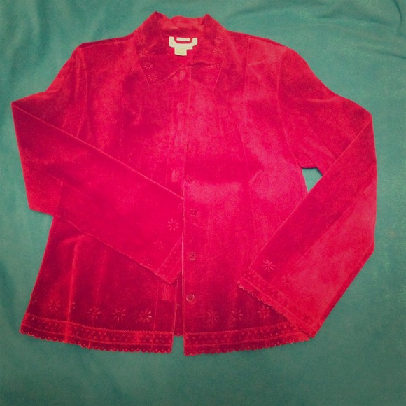 "Live a Little" Dark Red Leather Jacket. Size: M