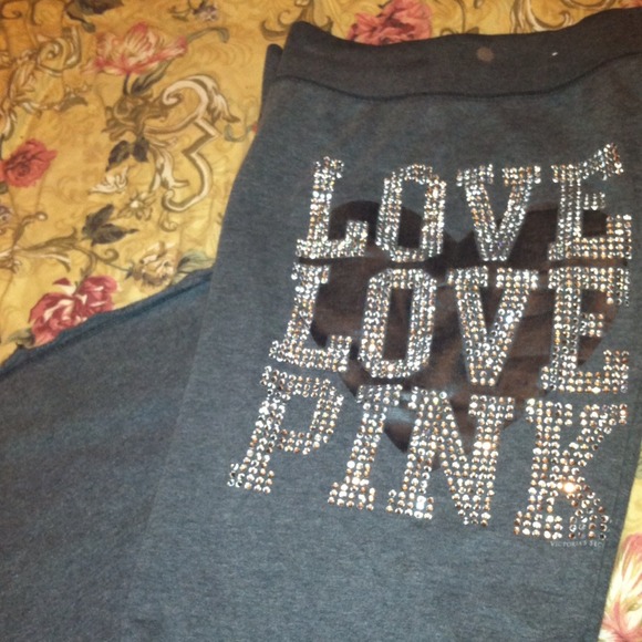 Victoria's Secret pink bling sweatpants RARE HTF
