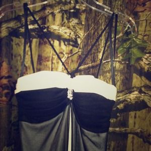 Black, floor length gown