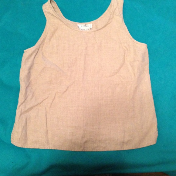 "Jennifer Moore" Tan linen tank too. Size: 4