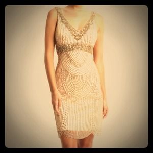 Authentic Sue Wong ~Designer~ V neck beaded dress