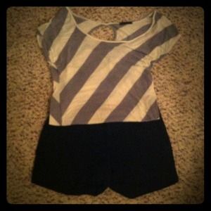 Gray & white off the shoulder top