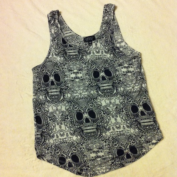 Topshop Skull Tank Top
