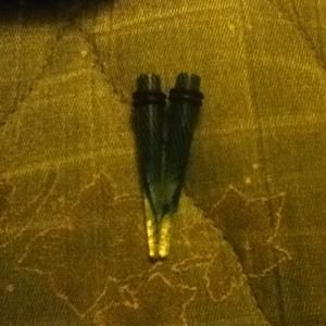 Blue and green & white 0g tapers