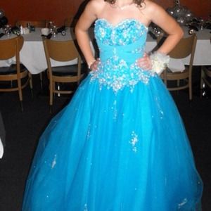 Blue ball gown