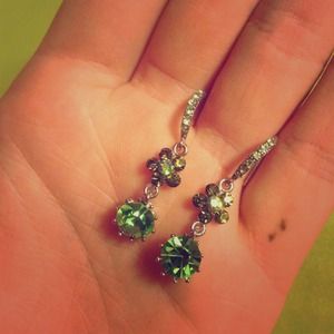 Green dangly earrings