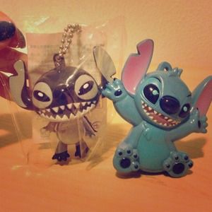 Two cute Stitch key chain/key ring/ key holder !
