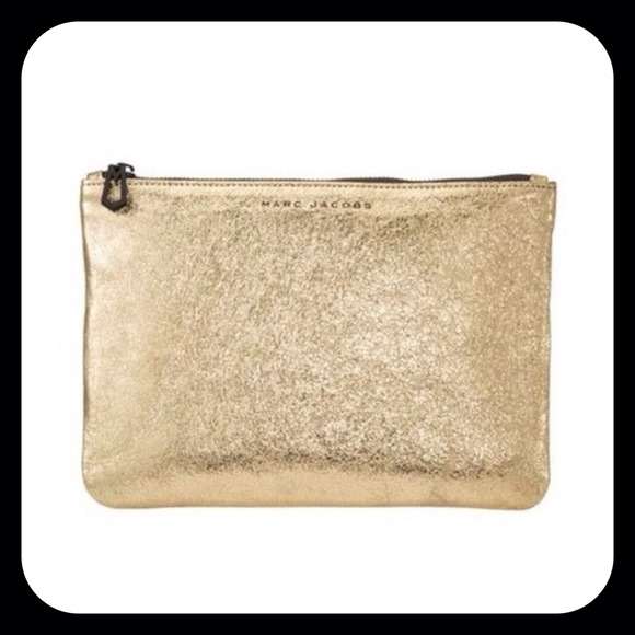 Marc Jacobs Exclusive Metallic Leather Gold Pouch
