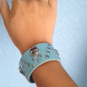 Baby blue skull bracelet