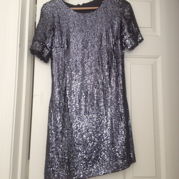 Miss Davenporte sequin short sleeve dress