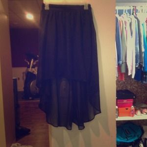 Black high low skirt