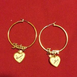 Authentic juicy couture pink heart earrings