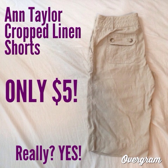 Ann Taylor Cropped Linen Shorts