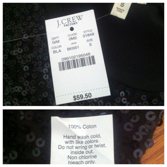 *SOLD in Bundle* NWT-J. Crew Black Sequined Tank! - Picture 3 of 4