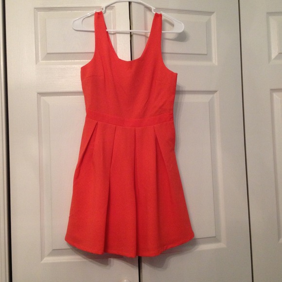 American Eagle Coral Pleated Dress Never Worn