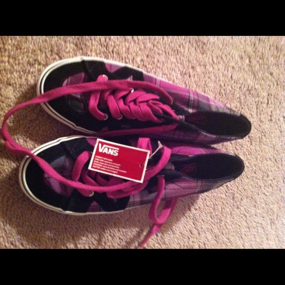 Purple plaid vans