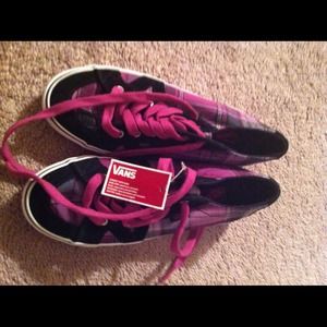 Purple plaid vans