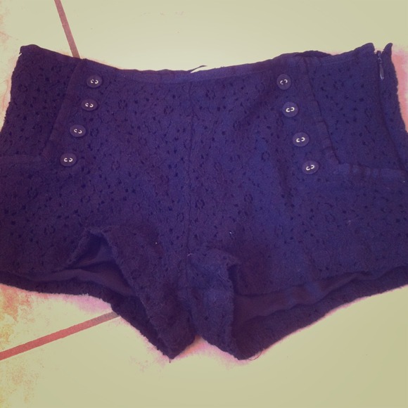 Black lace shorts