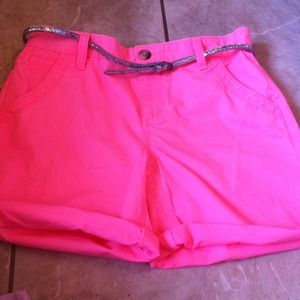 Neon pink shorts