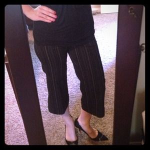 Black pinstripe capris