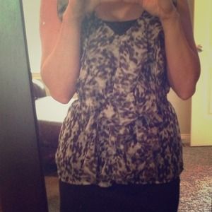 Sheer black leopard print tank