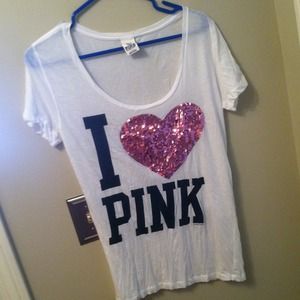 Victoria's Secret pink t-shirt sequins