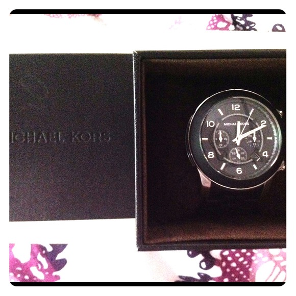 Black Michael Kors chronographic Watch.