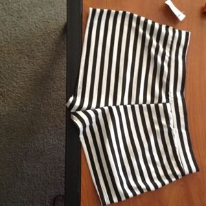 Black and White striped shorts