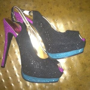 Color block Steve Madden girl sexy open toe heels