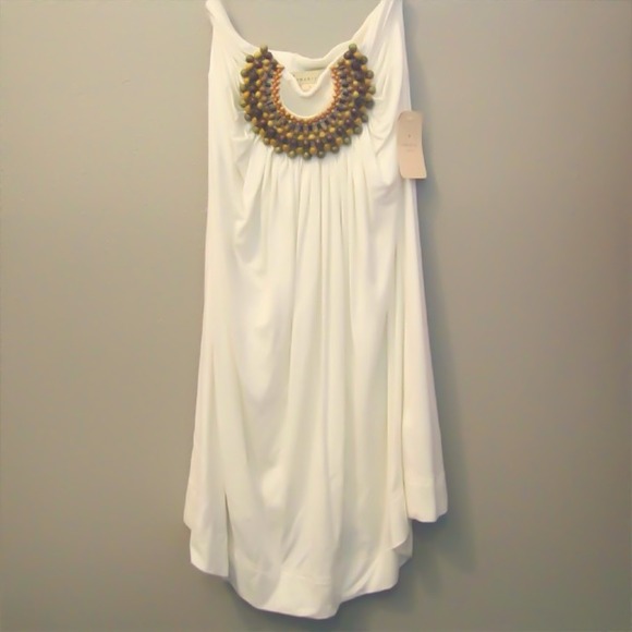 Forever 21 Ivory Beaded Tube Tunic/Dress