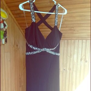 Sequins cross-back dress