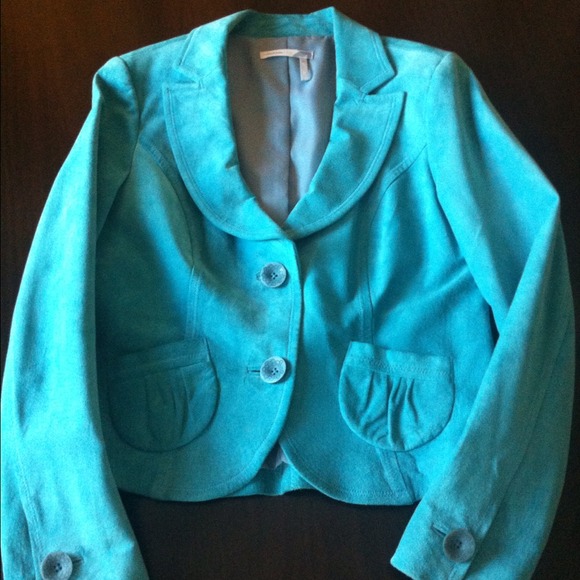 Suede turquoise blazer
