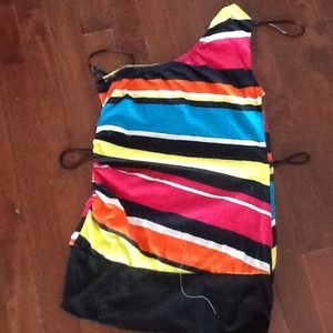 One Shoulder Papaya Blouse