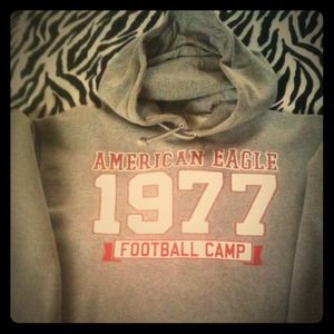 Men's American Eagle Grey Football Camp Hoodie