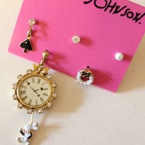 Alice in Wonderland themed Betsey Jonson earrings