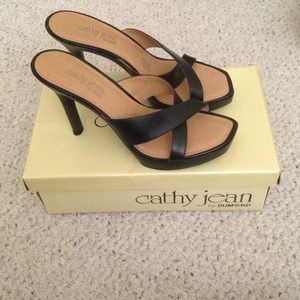 Cathy jean black strap pumps