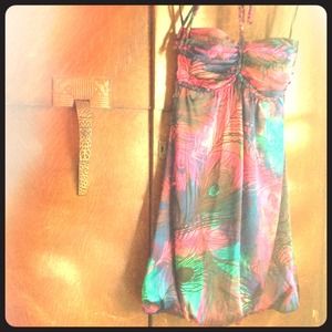 Strapless Peacock Dress