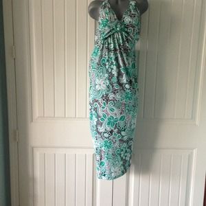 Multi color floral halter dress