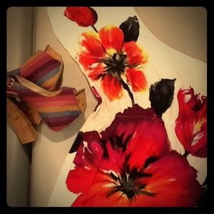 One shoulder floral dress