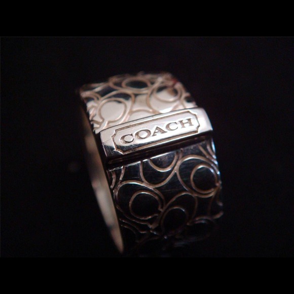 Authentic Coach sterling silver ring