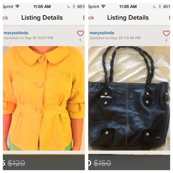 Black leather tote and yellow jacket