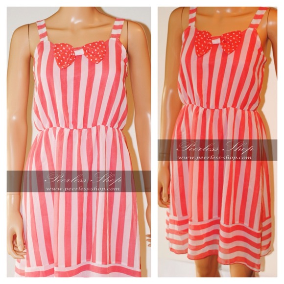 Dresses & Skirts - Chiffon stripes dress with bow