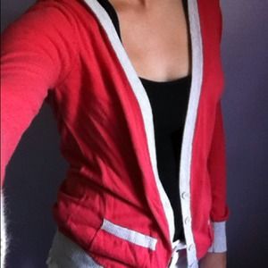 Coral an cream cardigan