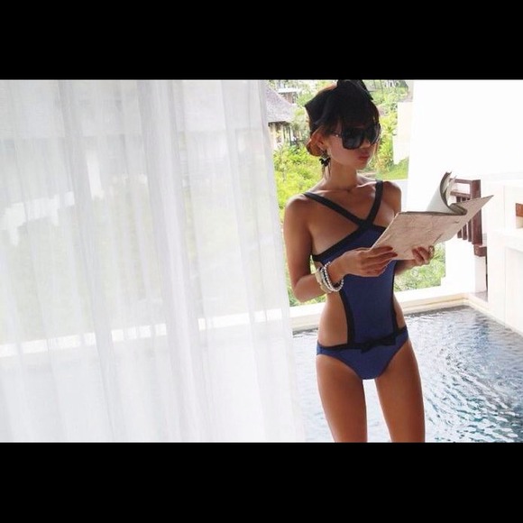 Brand New One Piece Bathing Suit Blue