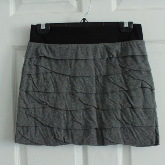 Gray Ruffled Skirt