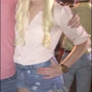 Francesca's Collection beige pink top